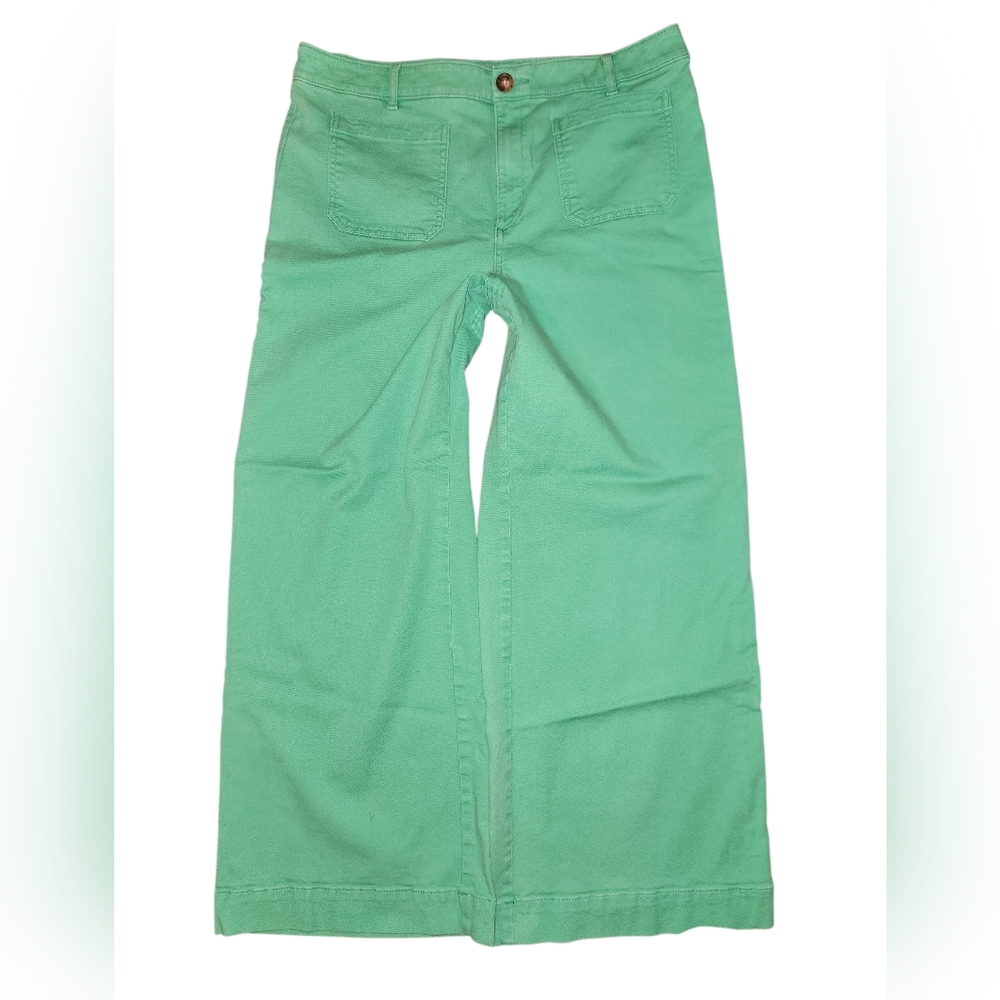 LOFT The Palmer Green Wide-Leg Denim Size 16